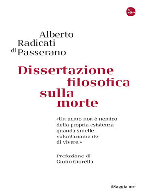 cover image of Dissertazione filosofica sulla morte
